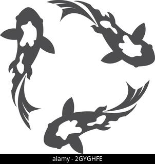 Koi fish logo vector template Stock Vector