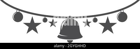 Christmas bell icon template Stock Vector