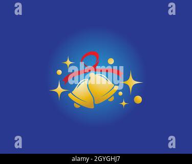 Christmas bell icon template Stock Vector