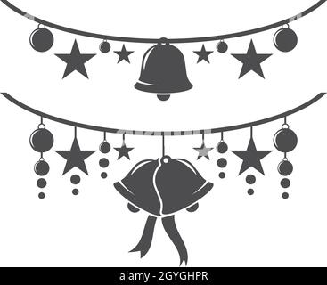 Christmas bell icon template Stock Vector