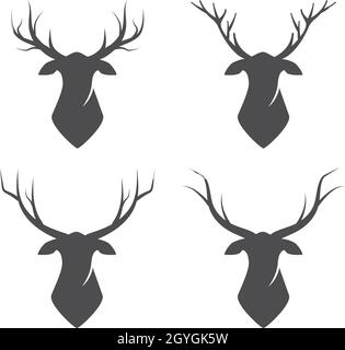 Set of Deer logo vector template Stock Vector