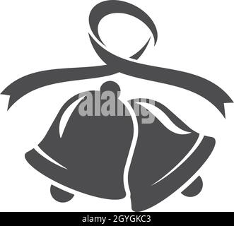 Christmas bell icon template Stock Vector