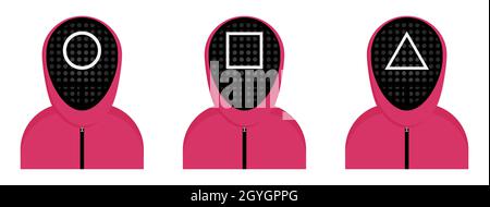 Set of squid game characters. Vector illustration Stock Vector