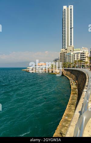 LEBANON, BEIRUT, DAR MREISSE, BEIRUT CORNICHE Stock Photo