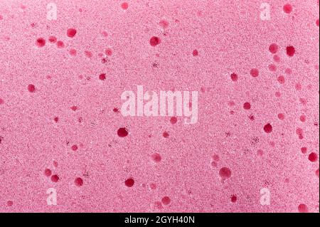 texture of pink sponge. Close up, macro photo. Stock Photo