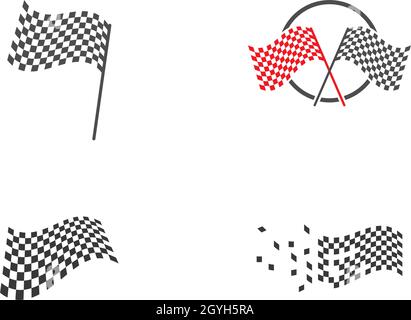 Race flag logo vector template Stock Vector