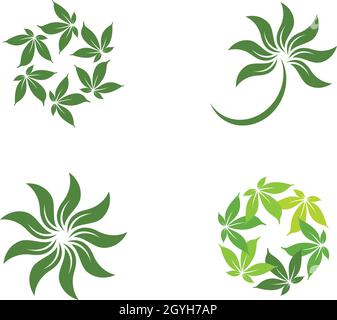 Eco Tree Leaf Logo Template Stock Vector
