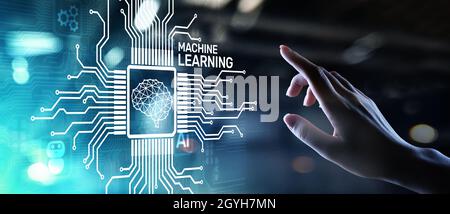 Machine Deep learning algorithms, Artificial intelligence, AI, Automation and modern technology in business as concept. Stock Photo