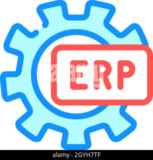 erp working processing line icon vector illustration Stock Vector Image ...