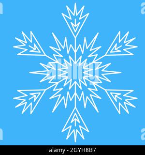 White ice snowflake for design, unique crystal pattern, vector illustration Stock Vector
