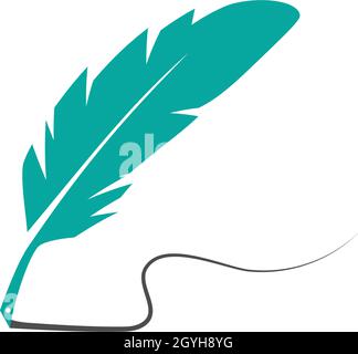 feather logo vector template Stock Vector