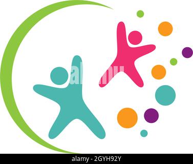 Adoption and community care Logo template Stock Vector