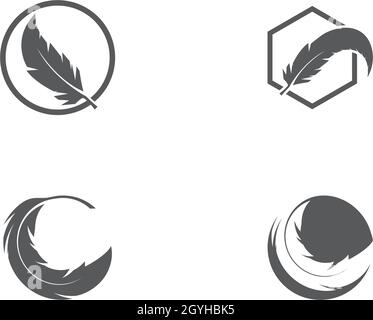 feather logo vector template Stock Vector