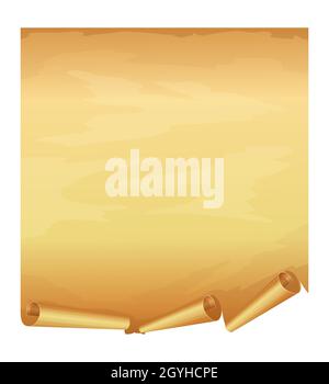 Big golden scroll of parchment Stock Vector