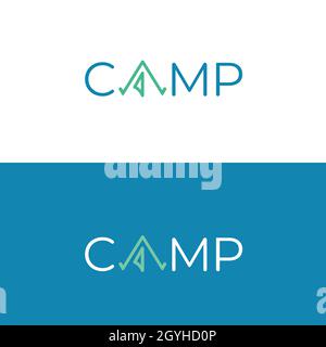 Camping tent logo vector illustration. Camping symbol sign. Stock Vector