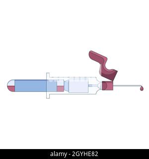 vacuum pump for blood sampling, icon in a flat style isolated on a white background. Stock Vector