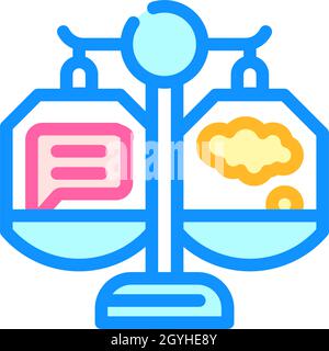 weighing opinions color icon vector illustration Stock Vector