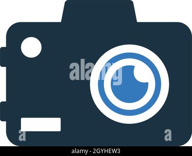 Camera, digital icon is isolated on white background. Use for graphic and web design or commercial purposes. Vector EPS file. Stock Vector
