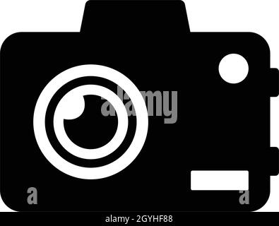 Camera, digital icon is isolated on white background. Use for graphic and web design or commercial purposes. Vector EPS file. Stock Vector