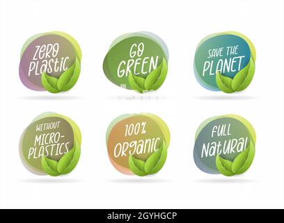Green Lable Set. Save the world.Vector Illustration Collection Stock Vector
