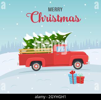 Christmas and New Year greeting card Stock Vector