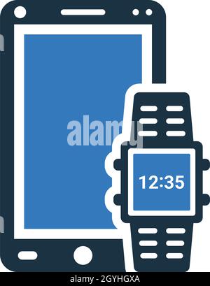 Smartwatch, mobile icon - Simple editable vector EPS file. Stock Vector