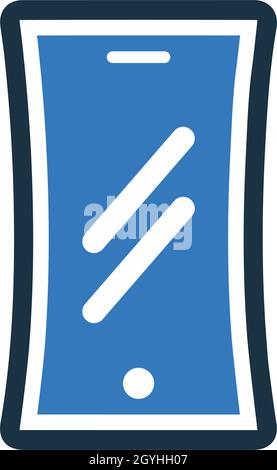 Mobile, flexible display icon - Simple editable vector EPS file. Stock Vector