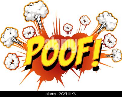 Comic speech bubble with poof text illustration Stock Vector