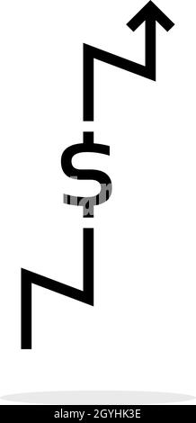 rising price like higher dollar cost Stock Vector