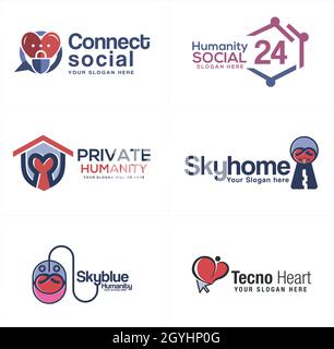 Humanity Logo Design collection Stock Vector