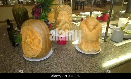 Carving, figures made of vegetables Stock Photo