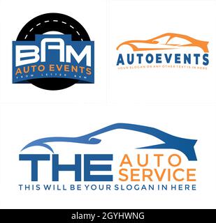 Set of auto car sport logo design Stock Vector