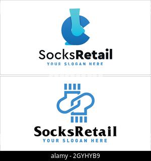 Retail business socks logo design Stock Vector