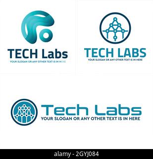 Modern technology digital connect logo design Stock Vector