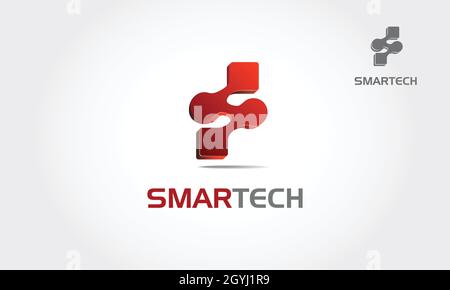 SmartTech Vector Logo Illustration. Abstract Technology in style of S vector logo design template. Stock Vector