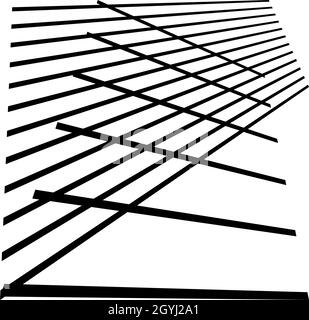 3d ,spatial grids, meshes. Interlace, interlocking, intersecting lines in perspective. Abstract grating, trellis, lattice, netting - stock vector illu Stock Vector