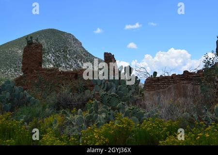 Aranzazu del Cobre mine town abandoned. Stock Photo