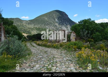 Aranzazu del Cobre mine town abandoned. Stock Photo