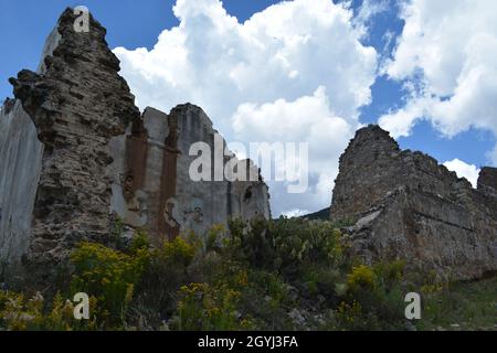 Aranzazu del Cobre mine town abandoned. Stock Photo