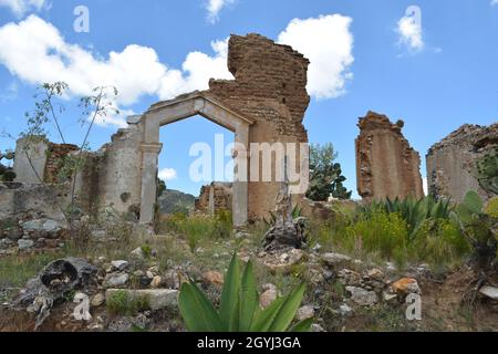 Aranzazu del Cobre mine town abandoned. Stock Photo