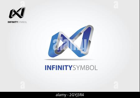 Infinity Symbol Vector Logo Illustration. 3D Vector abstract iron curve symbol. This premium logo template is ideal for business, marketing, etc. Stock Vector