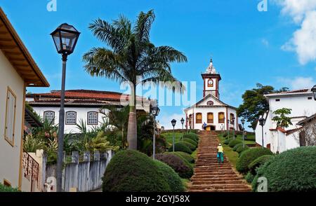 SERRO, MINAS GERAIS, BRAZIL - JANUARY 21, 2019: Baroque church at historical center Stock Photo