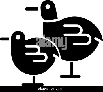 Chicks black glyph icon Stock Vector