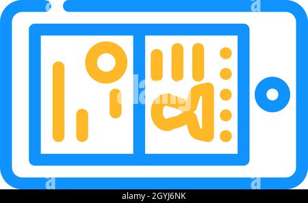 photographing documents viewfinder color icon vector illustration Stock Vector