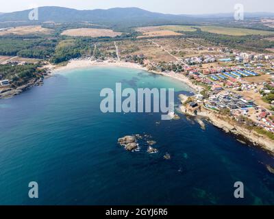 Aerial view of Arapya beach near town of Tsarevo, Burgas Region, Bulgaria Stock Photo