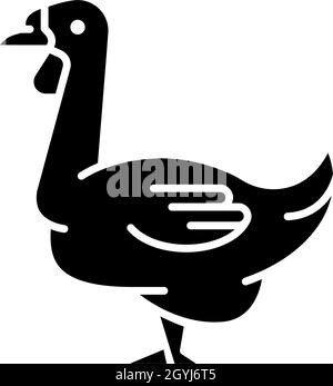 African goose black glyph icon Stock Vector