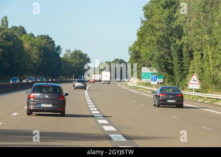 Melun – France, August 19, 2019 : Cars on the highway Stock Photo