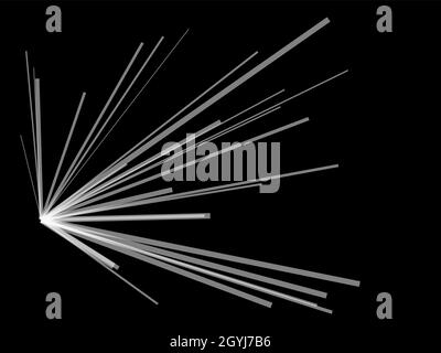 Radial, radiating dynamic lines. Abstract explosion, burst. Rays, beams monochrome starburst, sunburst - stock vector illustration, clip-art graphics Stock Vector