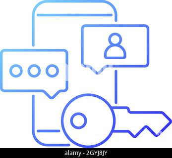 Social media password gradient linear vector icon Stock Vector