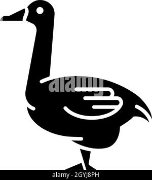 Goose black glyph icon Stock Vector